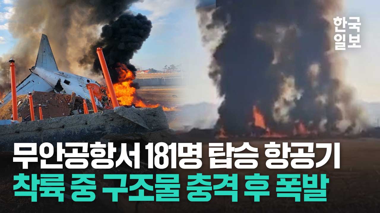 무안공항서 181명 태운 항공기 착륙 중 활주로 이탈 기체 파손 대형 화재 발생